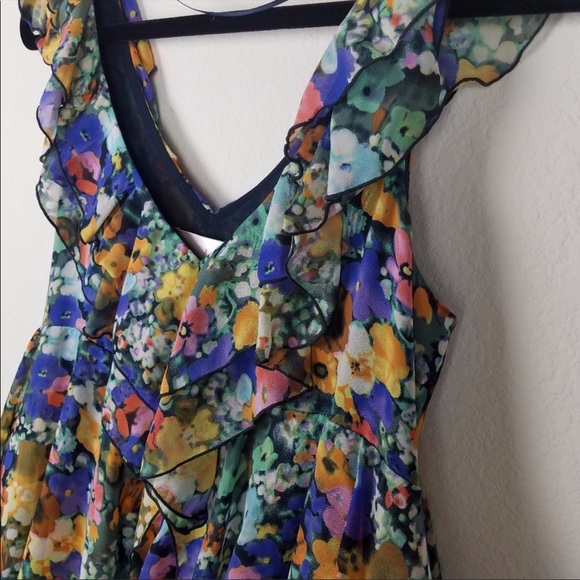 H&M Garden Collection Mini Ruffled Dress Size 8 - Picture 4 of 7